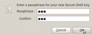 Screenshot-Passphrase for New Secure Shell
Key